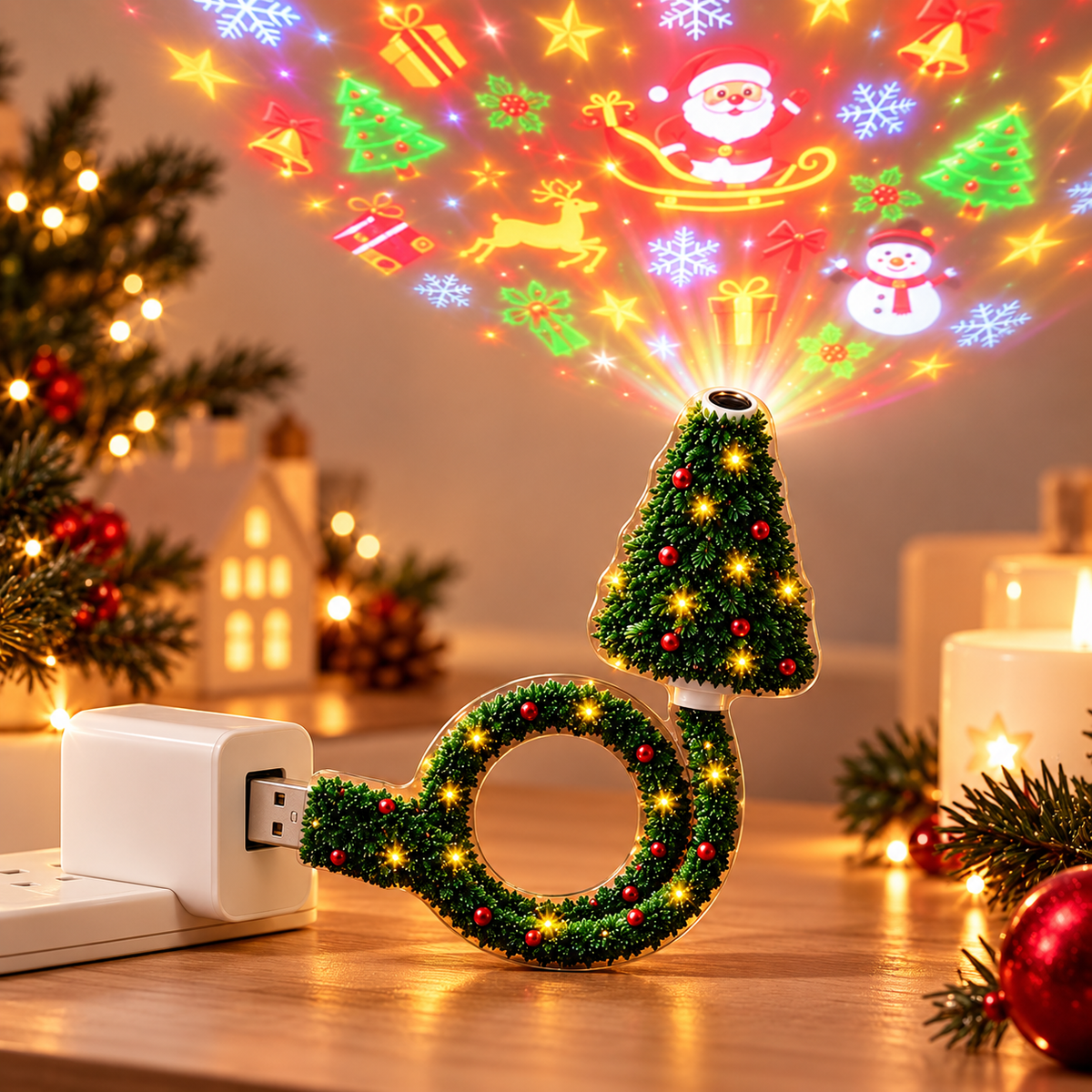 HD USB Christmas Projector – Create a Magical Holiday Atmosphere in an Instant