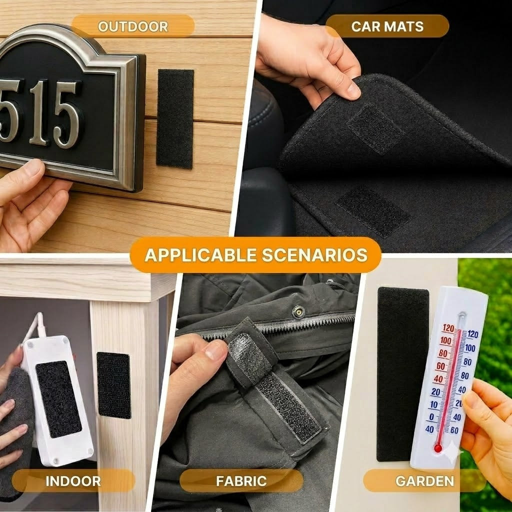 Strong Self-Adhesive Hook and Loop Tape (1 Set of 20 Pieces)
