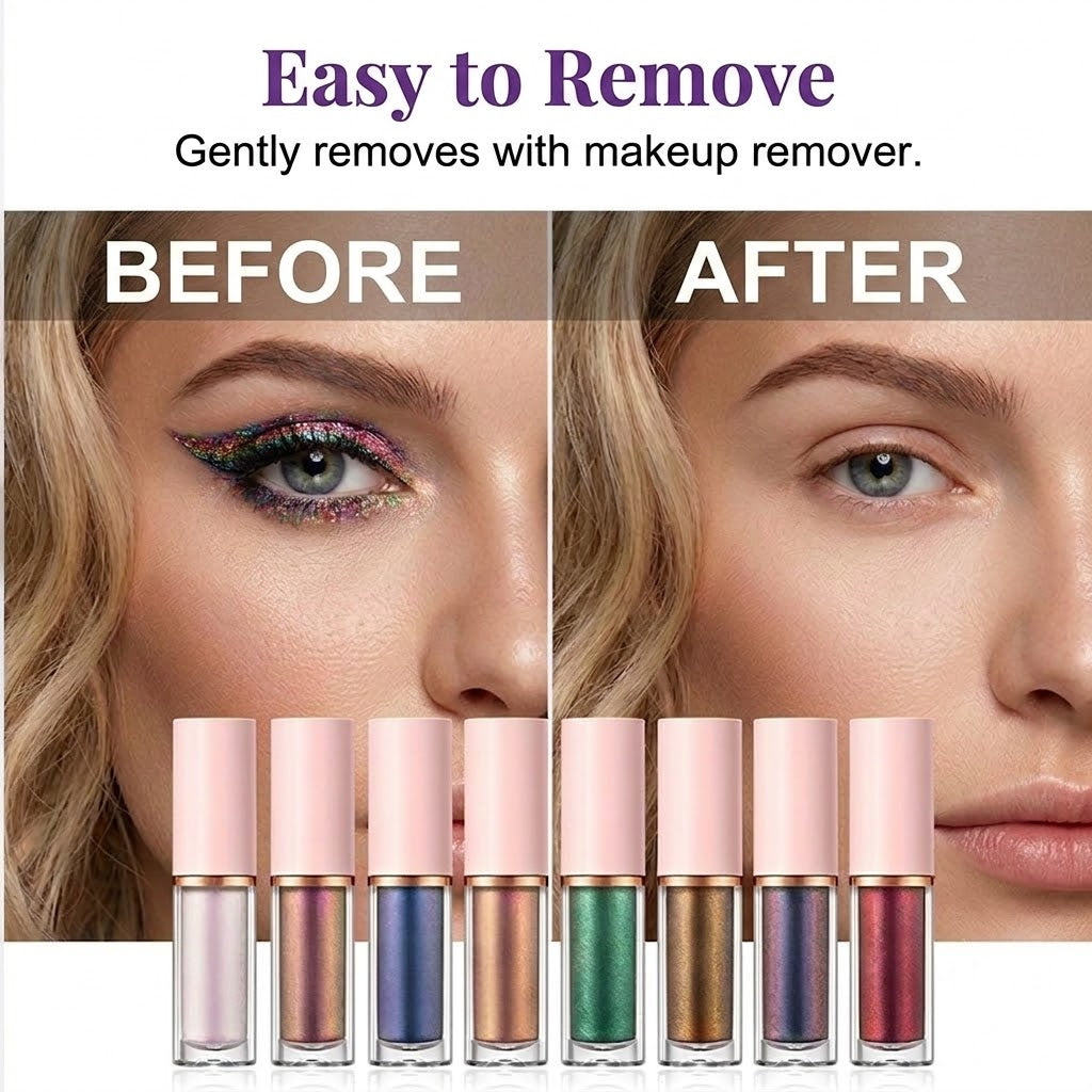 ✨ 8-Piece Glitter Liquid Eyeliner Set