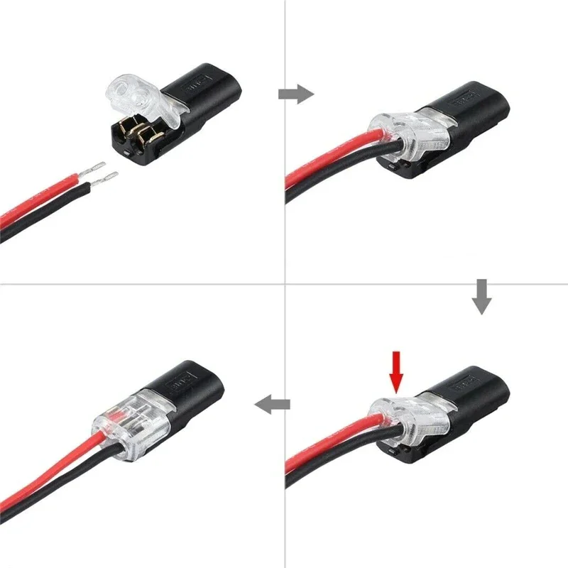 [20 Pieces] Quick Wire Connectors with Locking – 2-Pole Plug Connection