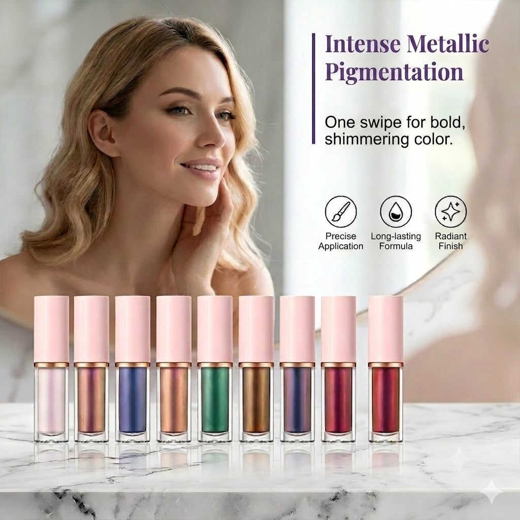 ✨ 8-Piece Glitter Liquid Eyeliner Set