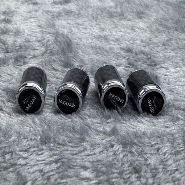 Luxury Carbon Valve Cap Set – Carbon Fiber Look – Universal for Car, Motorcycle & Bike – Sporty Wheel Protection – [Set of 4]