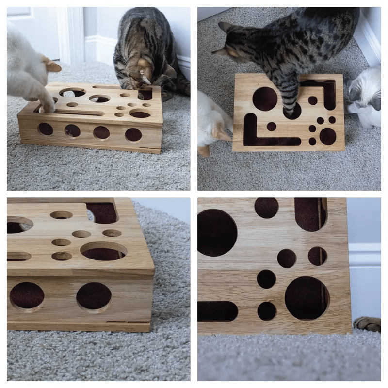Cat Nail File Scratching Board - Stress-Free Nail Filing During Play (Puzzle Box)