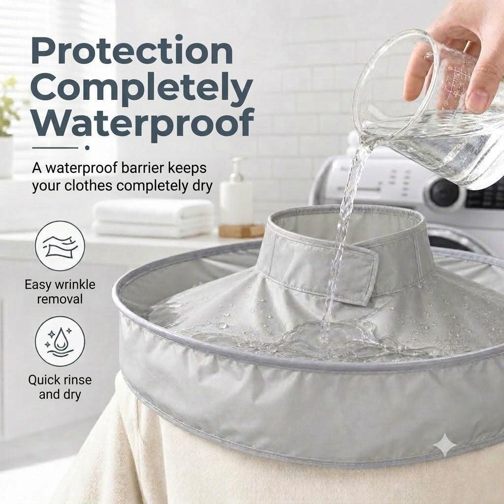 Waterproof Hair Cutting Cape with Catcher – Foldable Umbrella Hairdressing Cloak for Home Haircuts