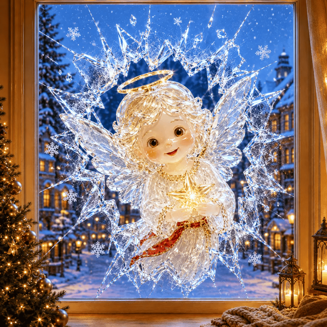 3D Christmas Broken Glass Effect Window Sticker