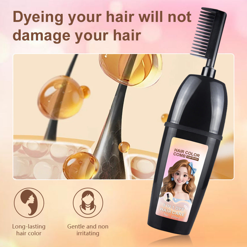 Plant-Based Hair Dye with Built-In Comb
