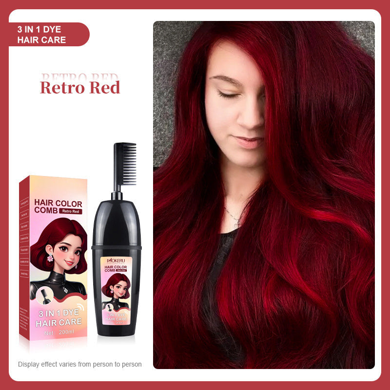 Plant-Based Hair Dye with Built-In Comb