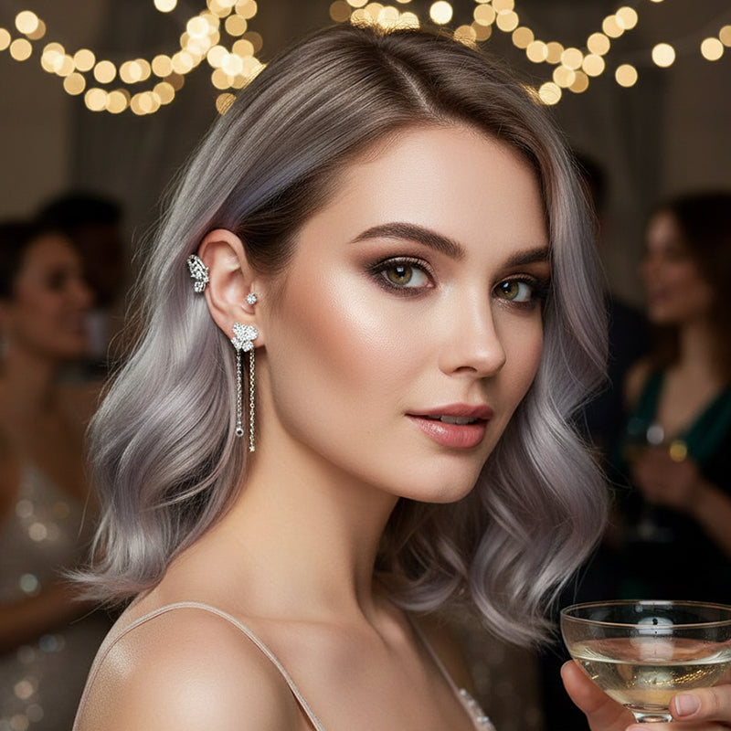 Simple Clip-On Earrings with Butterflies, Floral Motifs & Tassels – Elegant, Comfortable, No Piercing Required