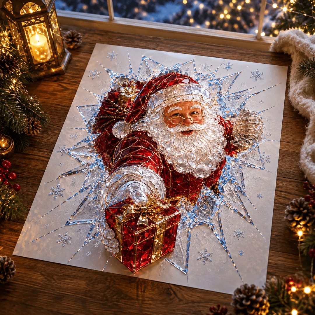 3D Christmas Broken Glass Effect Window Sticker