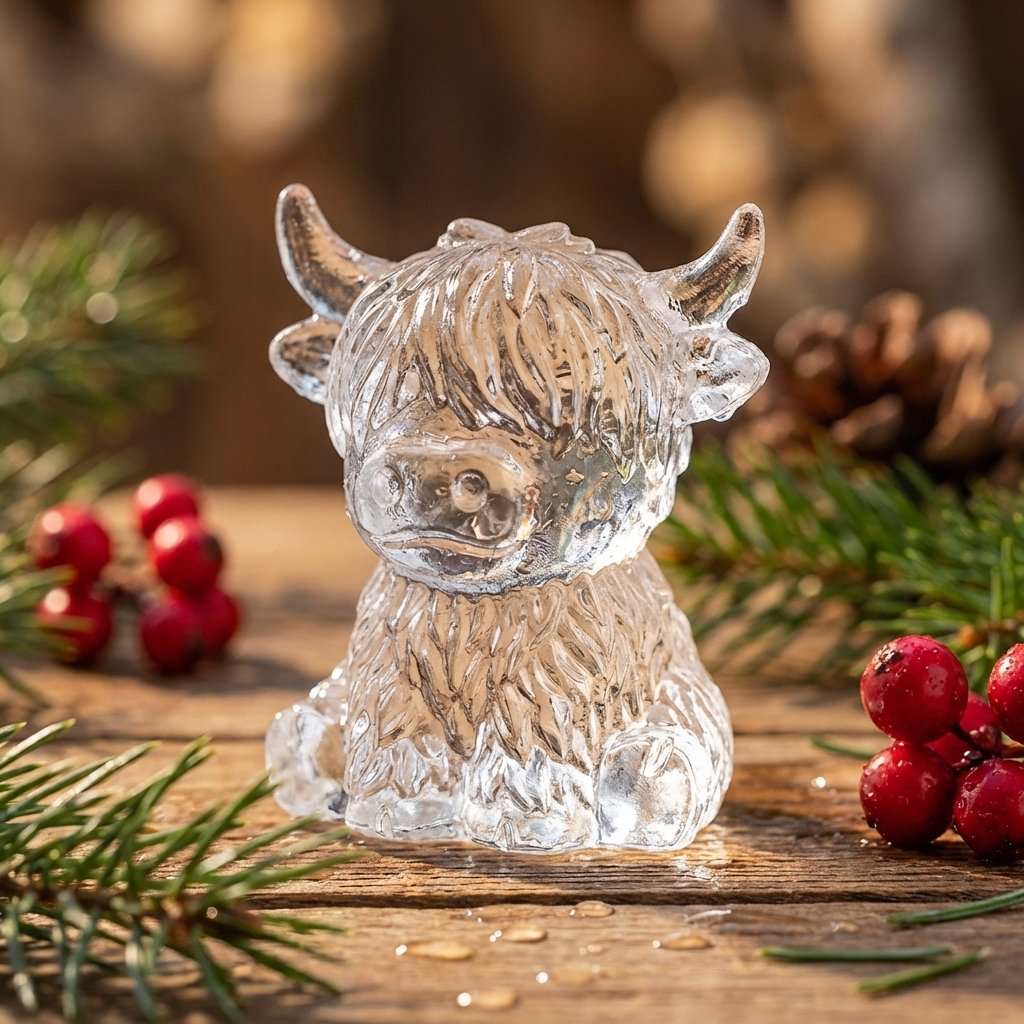 🐮 Mini Scottish Highland Cow Ice Cube Mold – 3D Silicone for Ice Cubes
