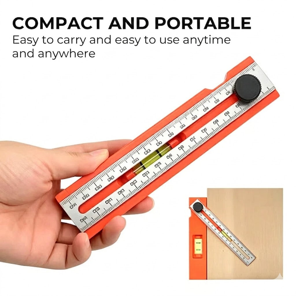 Multifunctional Depth Gauge with Spirit Level - Measuring Tool for Woodworking & DIY
