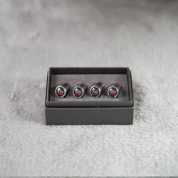 Luxury Carbon Valve Cap Set – Carbon Fiber Look – Universal for Car, Motorcycle & Bike – Sporty Wheel Protection – [Set of 4]