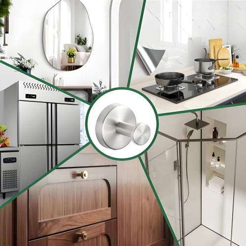 [2 Pieces] Strong Suction Cup Hooks - Self-adhesive Wall Hooks without Drilling