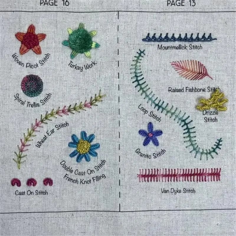 🌈Beginner-Friendly💕 Embroidery Stitch Practice Book