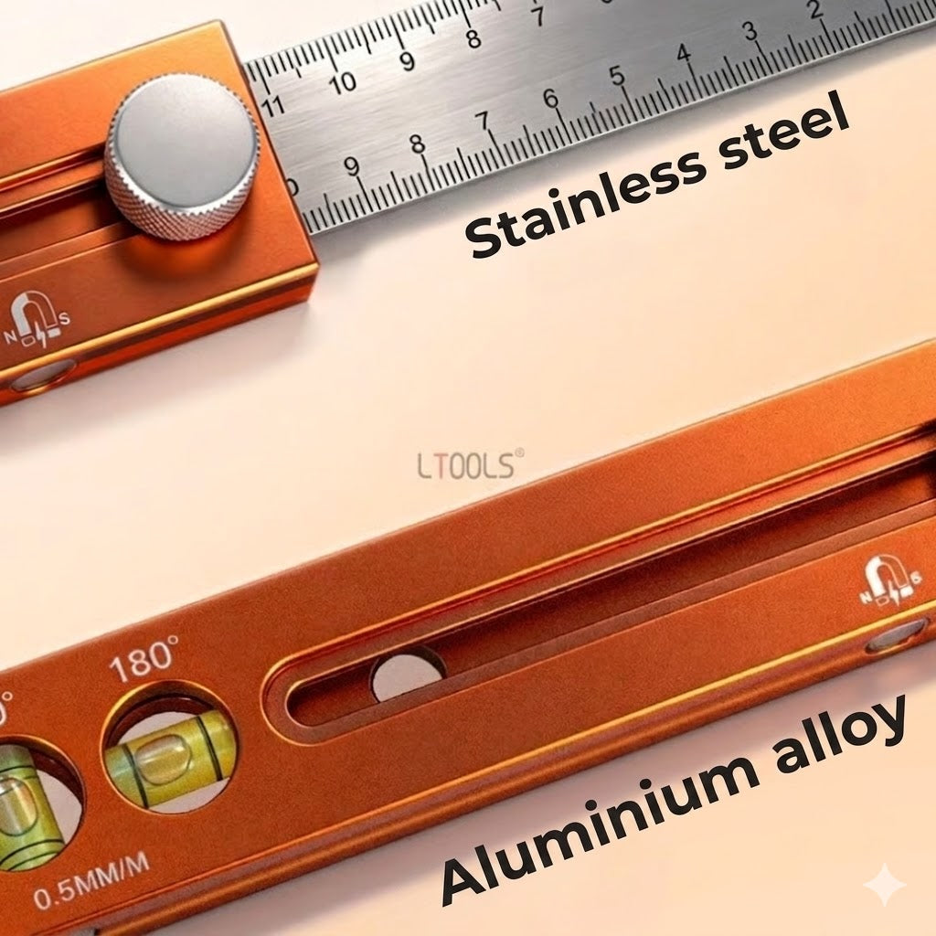 Multifunctional Depth Gauge with Spirit Level - Measuring Tool for Woodworking & DIY