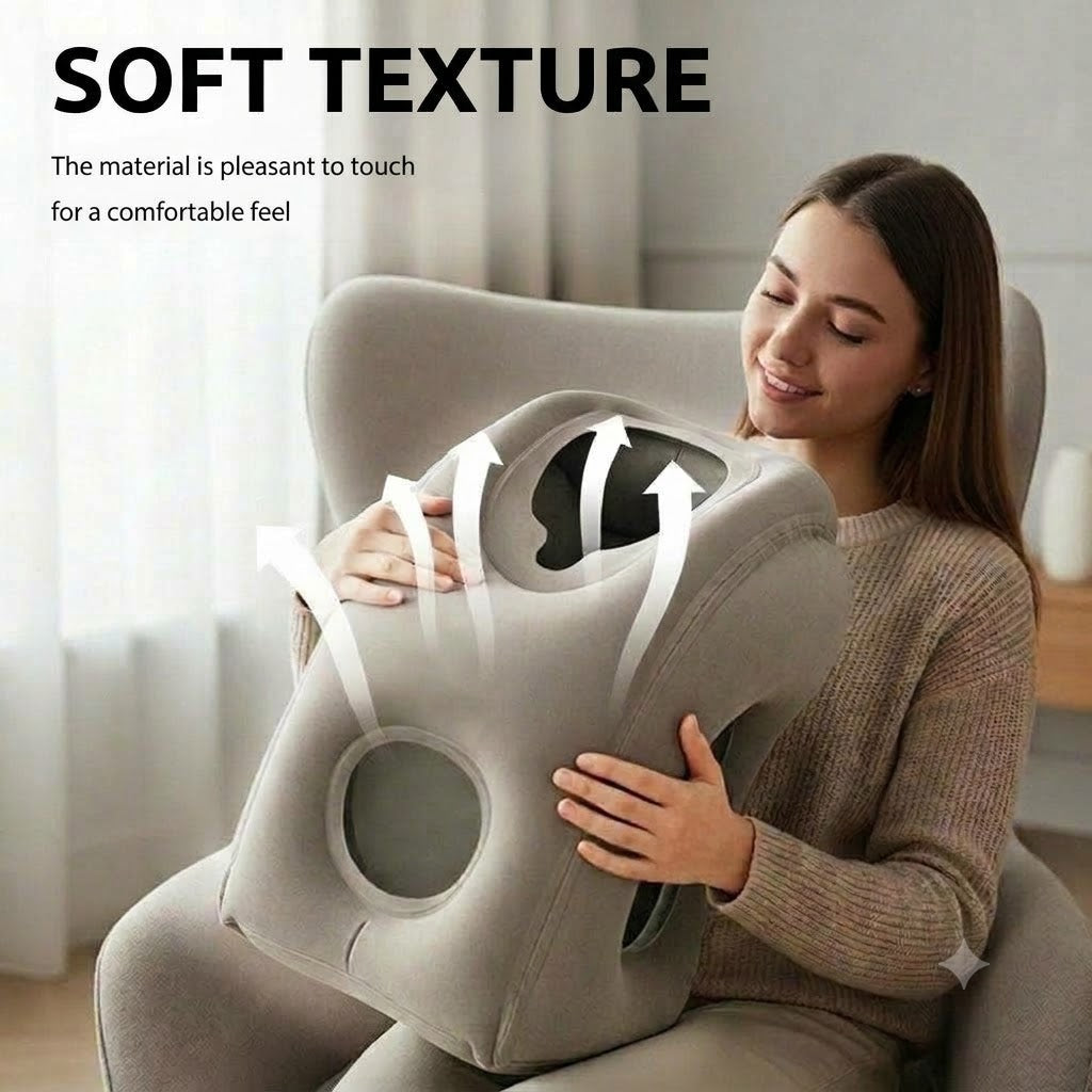 Inflatable Ergonomic Travel Pillow – Compact and Portable Neck Pillow for Planes, Trains, and Cars
