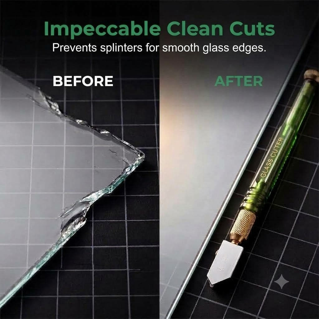 Professional Diamond Glass Cutter – Hardened Alloy Cutting Wheel