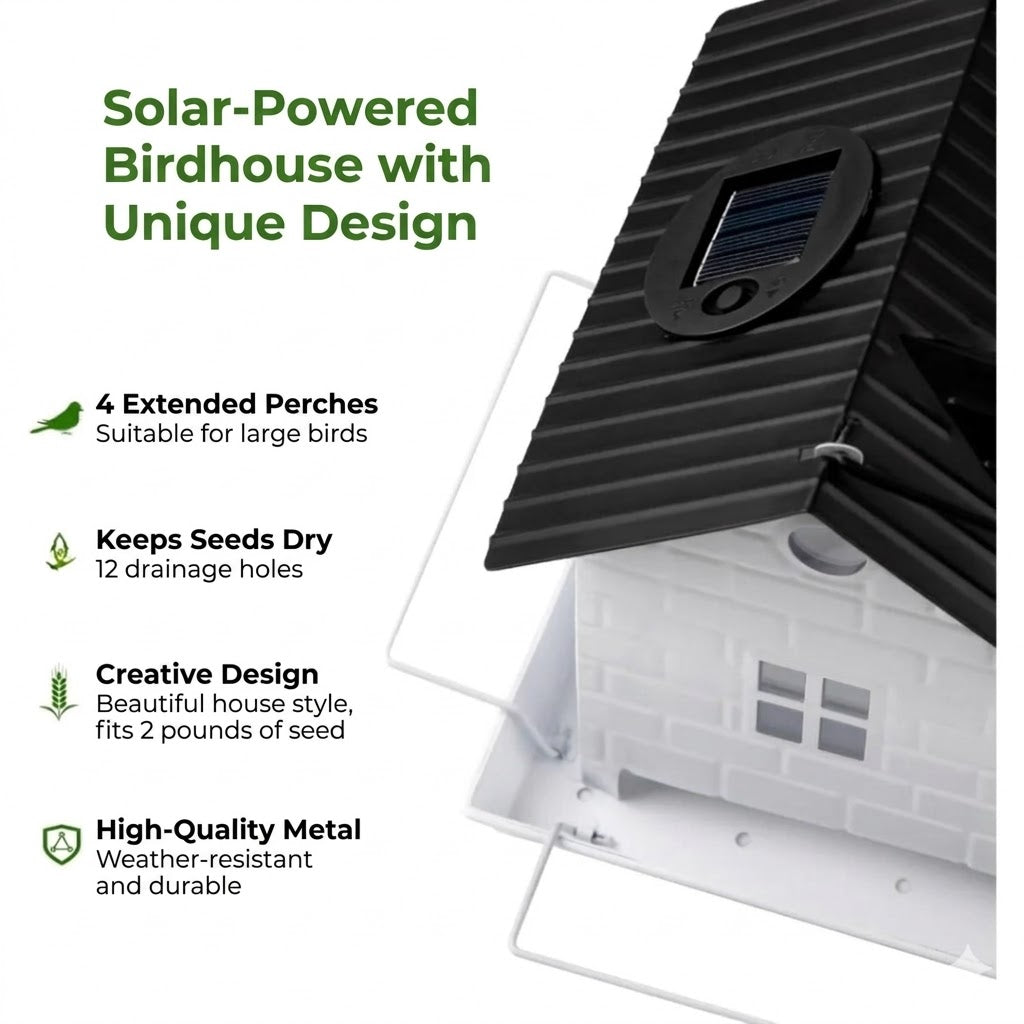 🕊️ Solar-Powered Birdhouse - Automatic Lighting