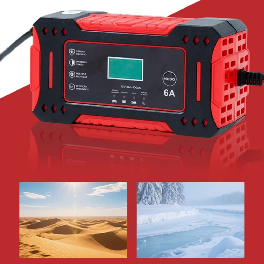 Smart Battery Charger 12V/24V - Fully Automatic Trickle Charger with Pulse Repair Function - For Car, Motorcycle & Boat