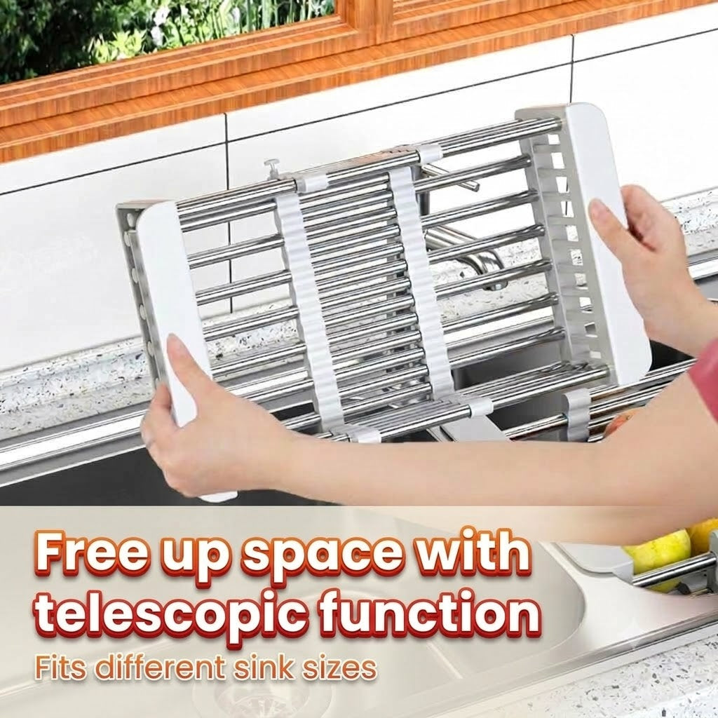 Adjustable Over-the-Sink Dish Drying Rack