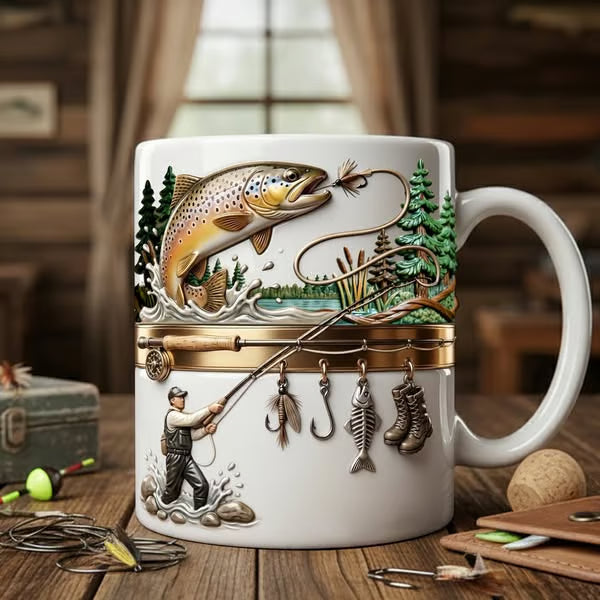 "Hooked on Fishing" Coffee Mug