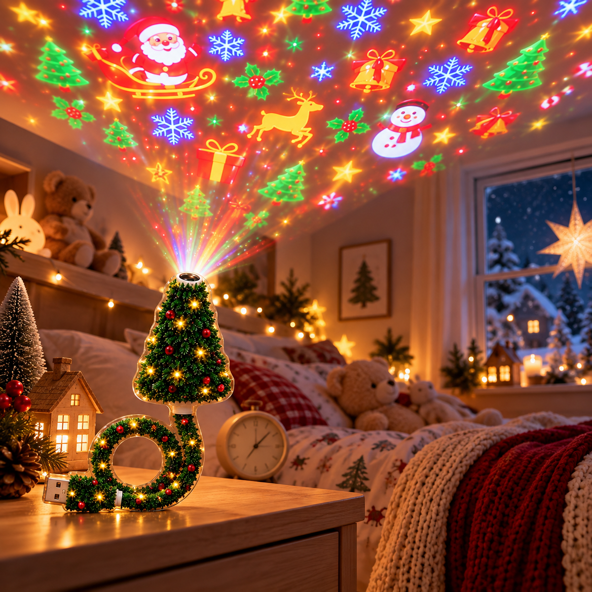 HD USB Christmas Projector – Create a Magical Holiday Atmosphere in an Instant