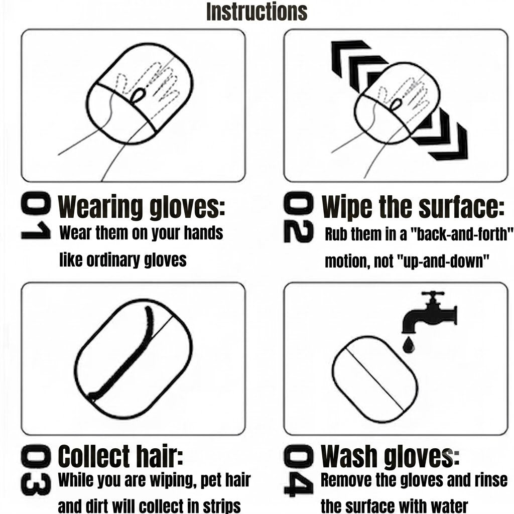 Static Pet Hair Removal Glove
