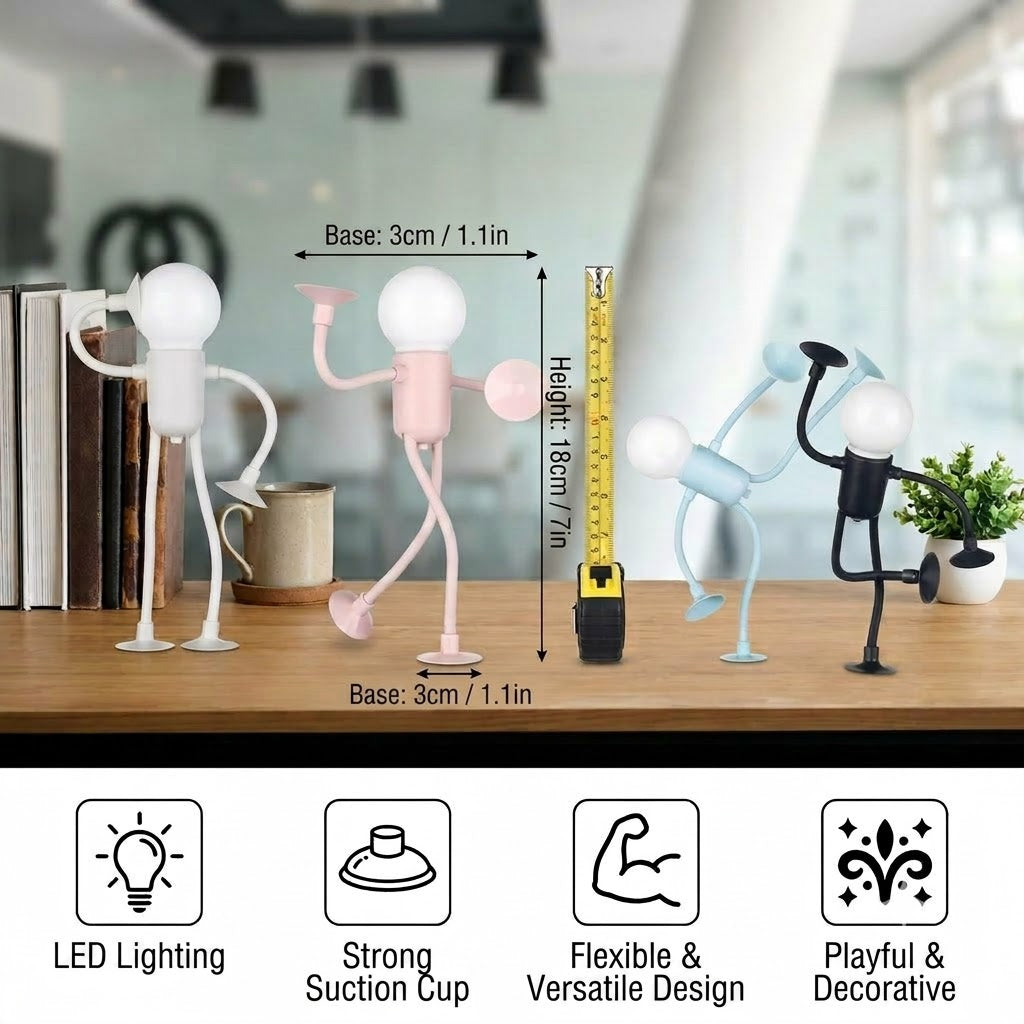 Suction Cup LED Light – Fun Design with Interchangeable Suction Cups for Decoration