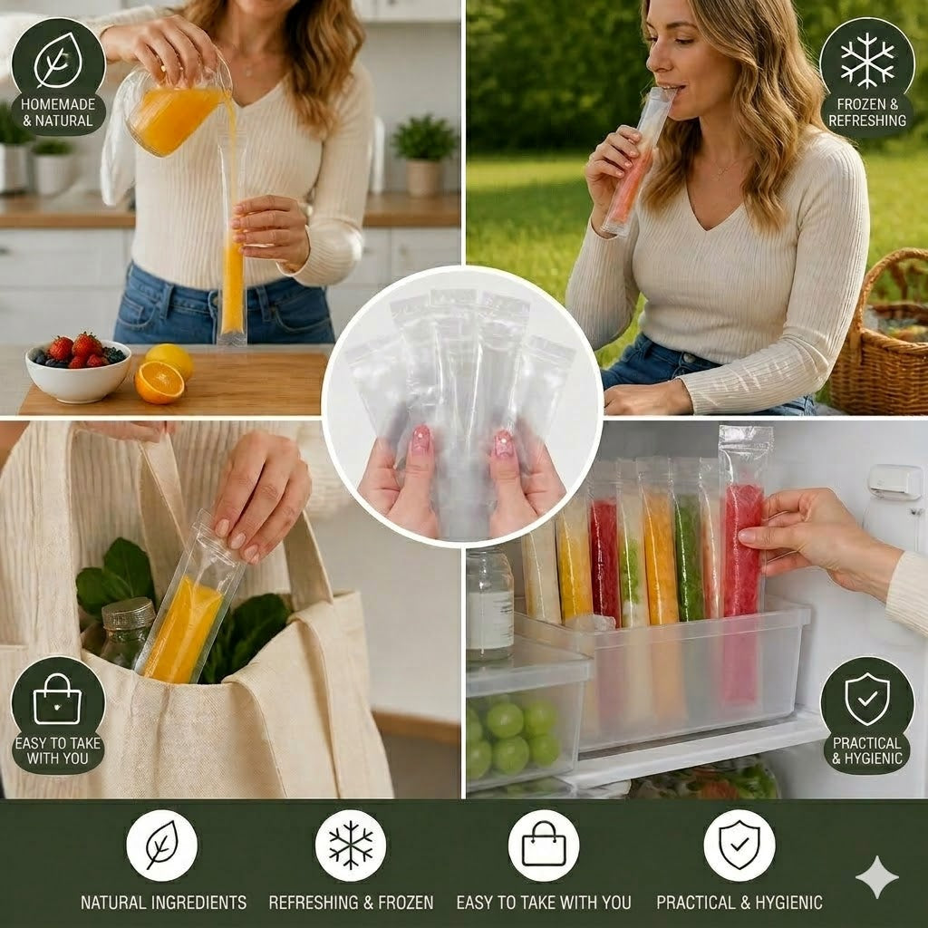 DIY Popsicle Bags (100 Pcs) – Disposable Popsicle Molds