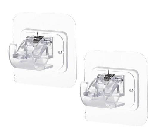 Nail-Free Adjustable Curtain Rod Brackets (Set of 2)