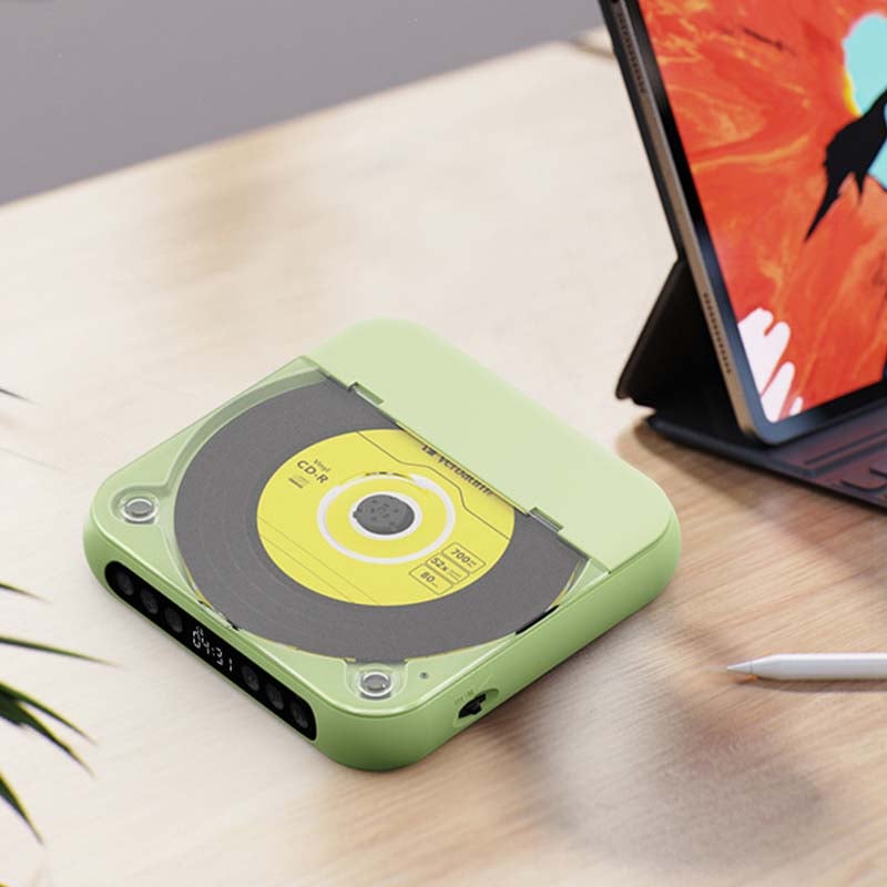 Portable CD Player with Bluetooth – Rechargeable Discman for Car & Travel (Anti-Shock)