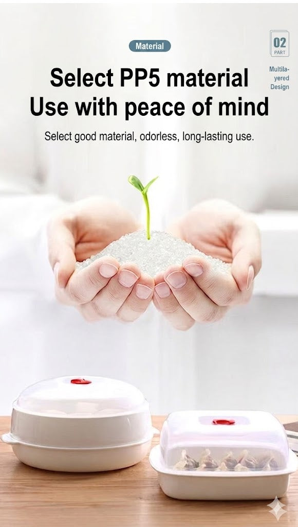Multifunctional Microwave Steamer - With Keep Warm Function - Healthy Cooking & Steaming