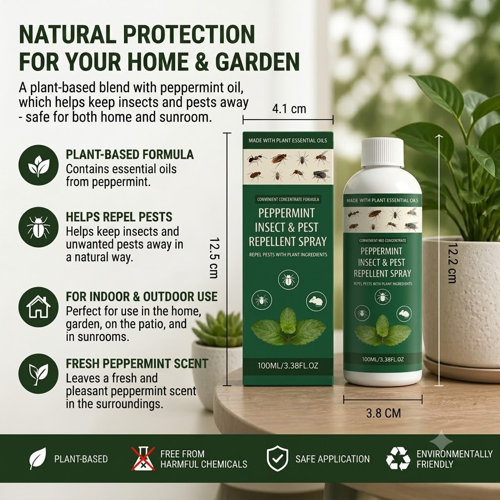 MOONSPRY Peppermint Insect Spray – Insect Repellent for Indoor and Outdoor Use, Bedroom and Garden