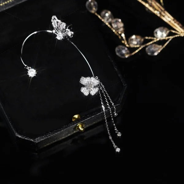 Simple Clip-On Earrings with Butterflies, Floral Motifs & Tassels – Elegant, Comfortable, No Piercing Required