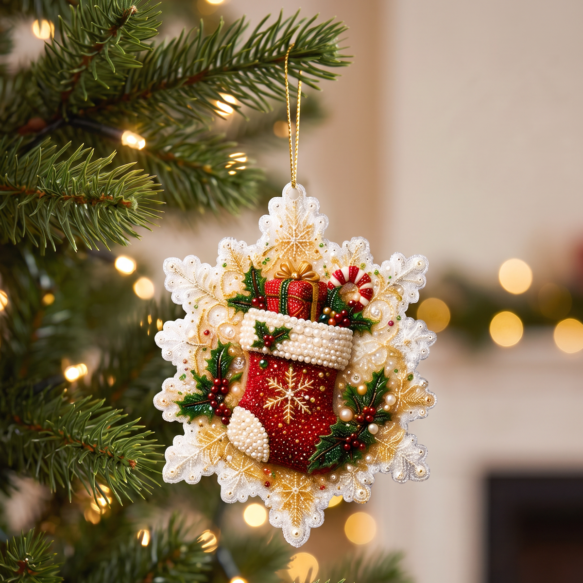 6-Piece DIY Diamond Painting Set for Christmas Ornaments & Decor