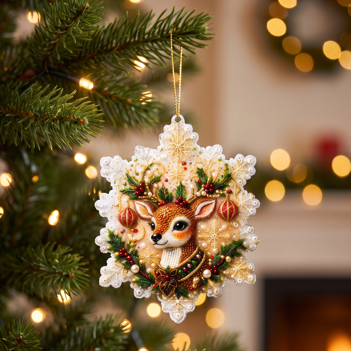 6-Piece DIY Diamond Painting Set for Christmas Ornaments & Decor