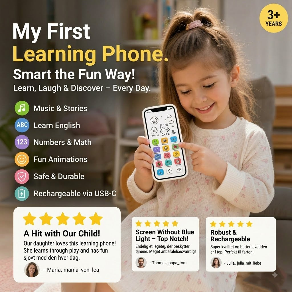 🔥📢 50% OFF📱 Kids' Learning Smartphone | Play & Learn, Eye-Friendly Design – The Ideal Choice for Early Education ✨👶