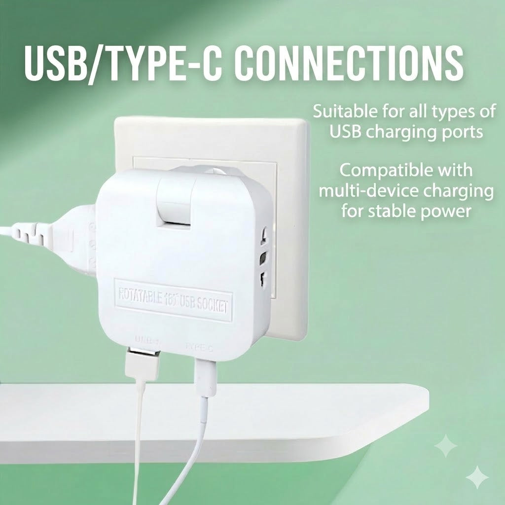 🔌 Rotatable Power Strip – The Practical Solution for Tight Spaces