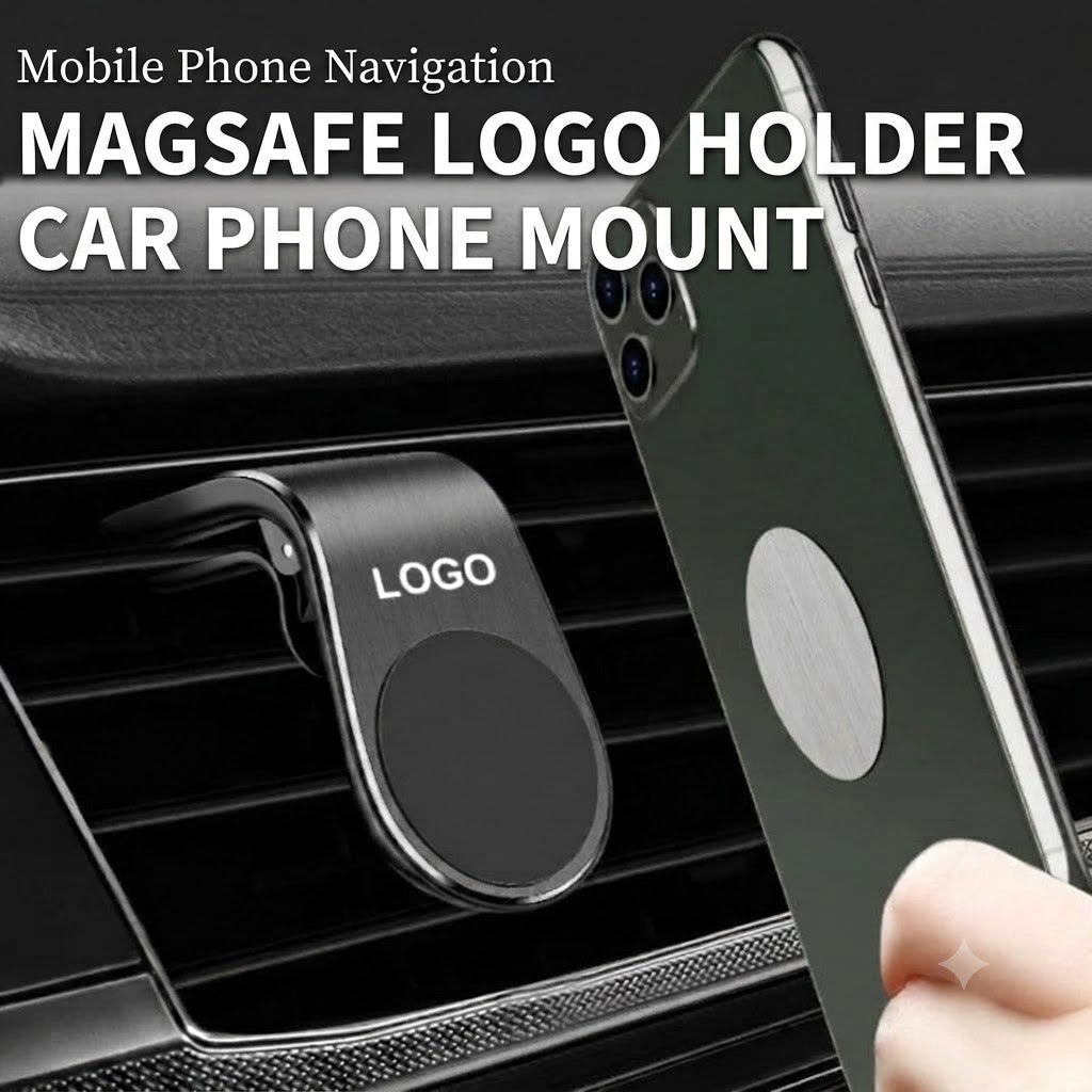 MagSafe Car Phone Holder with Logo / Magnetic Phone Mount with Emblem