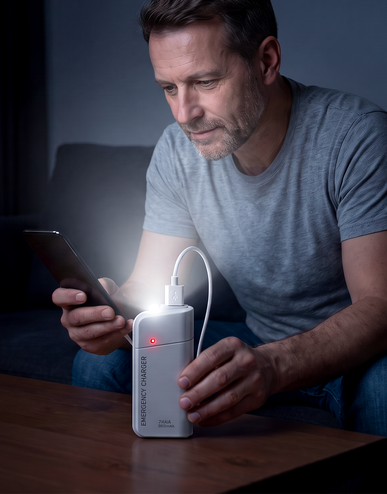 AA Battery Power Bank with LED Flashlight – Emergency Backup Power for Your Phone