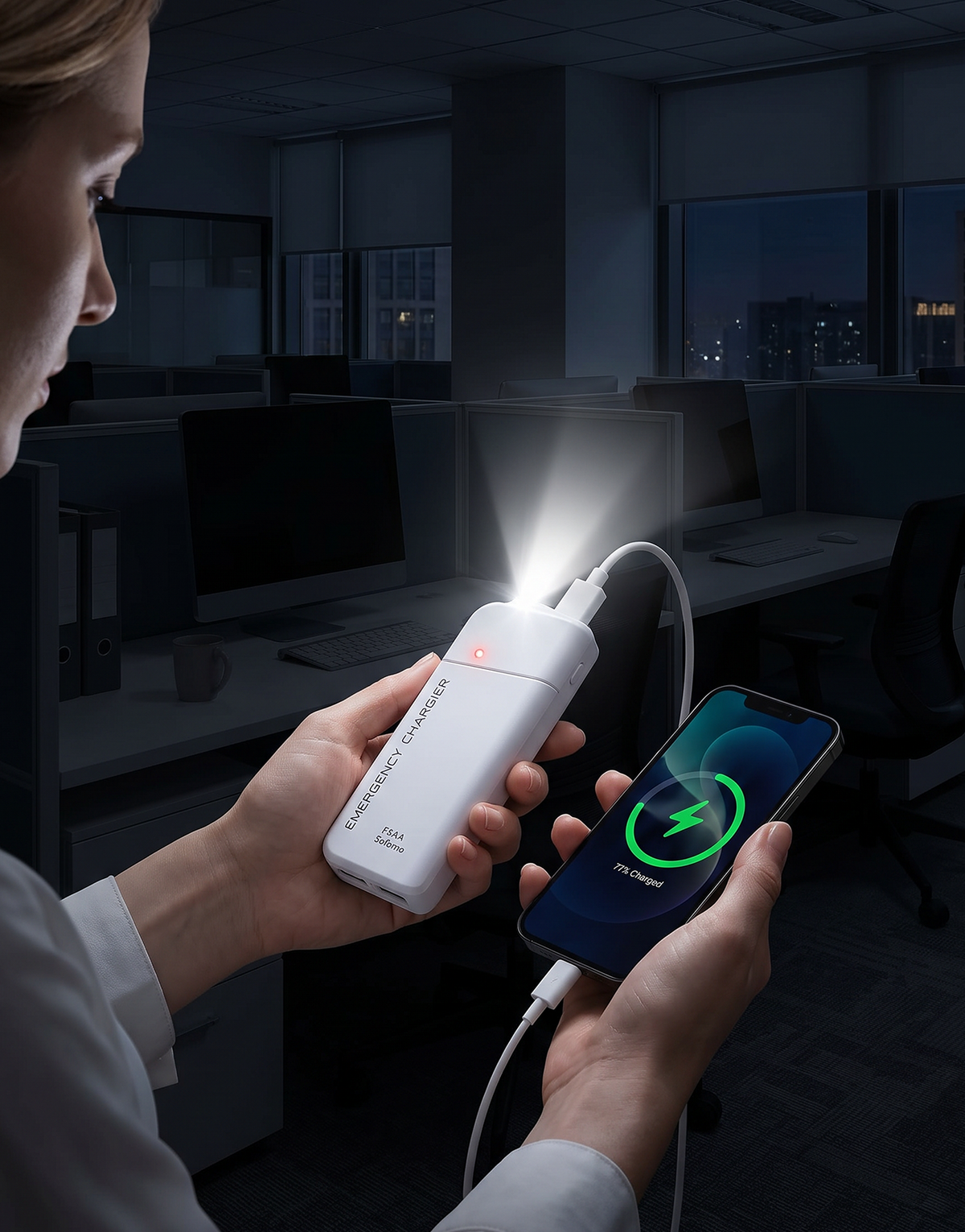 AA Battery Power Bank with LED Flashlight – Emergency Backup Power for Your Phone