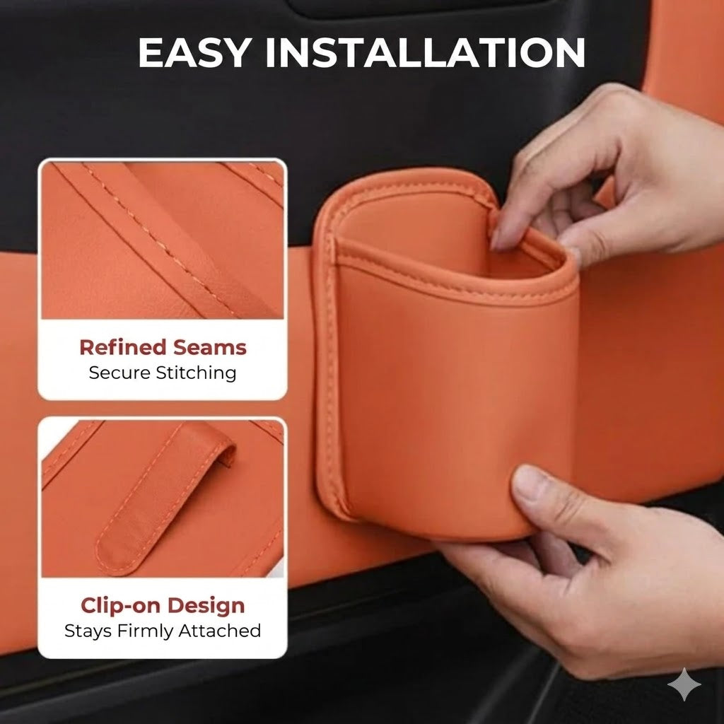 2-in-1 Leather Car Cup Holder