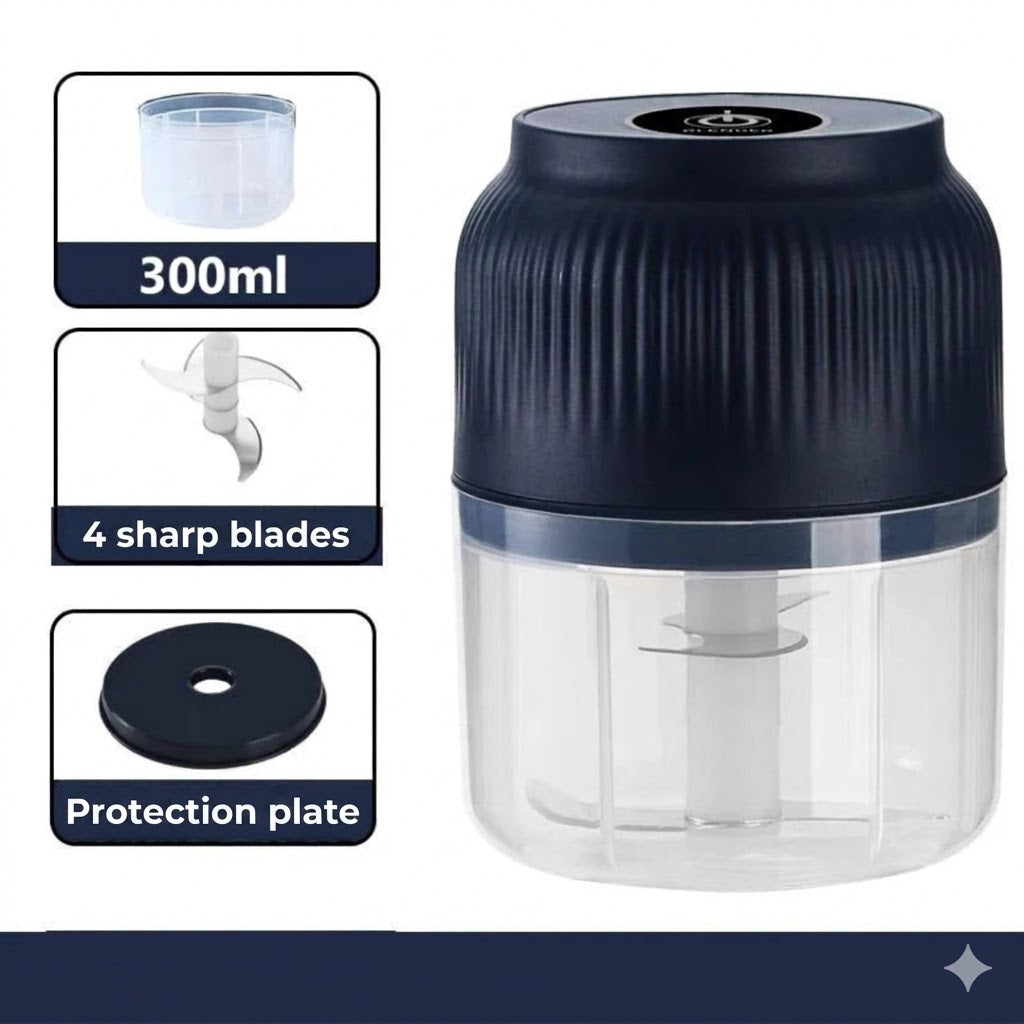 Wireless Mini Chopper – Electric Food Processor for Garlic and Onion – USB Rechargeable
