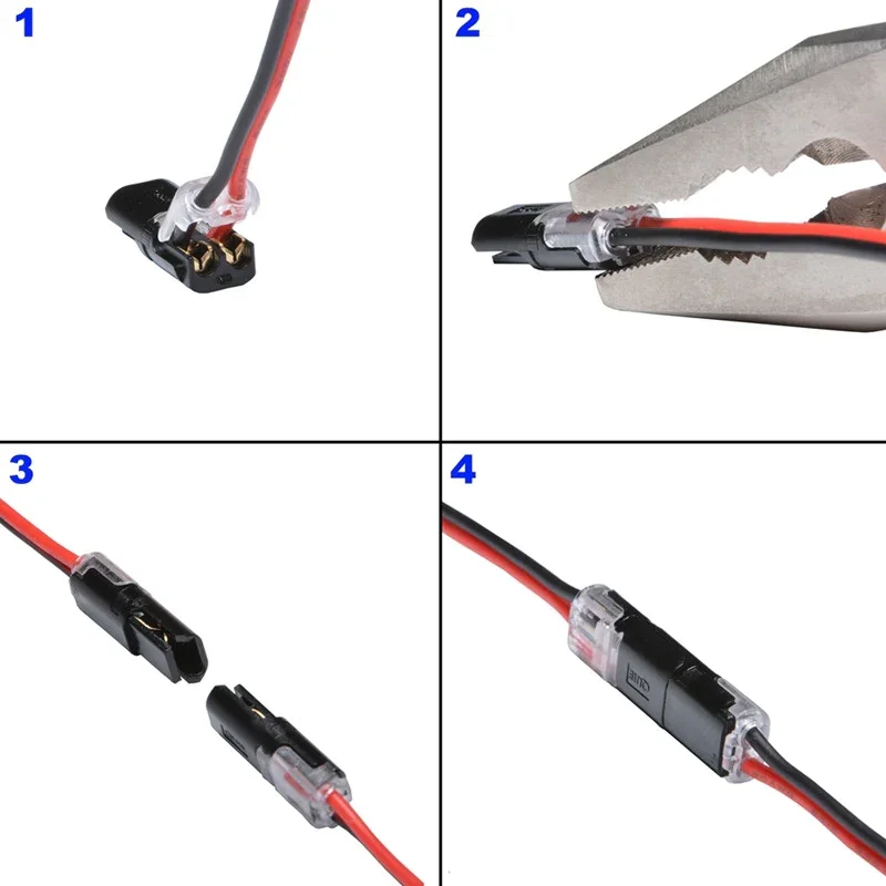 [20 Pieces] Quick Wire Connectors with Locking – 2-Pole Plug Connection