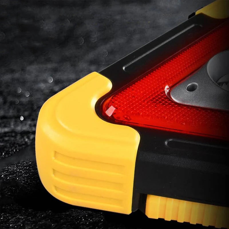 2-in-1 Solar-Powered LED Warning Triangle