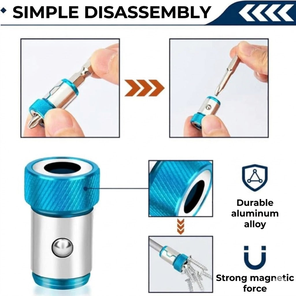 Universal Magnetic Ring for Screwdriver Bits – Set of 3 pieces