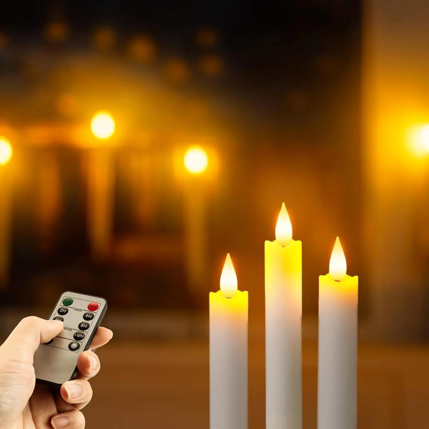 Atmospheric Rechargeable LED Candles with Remote Control & Timer
