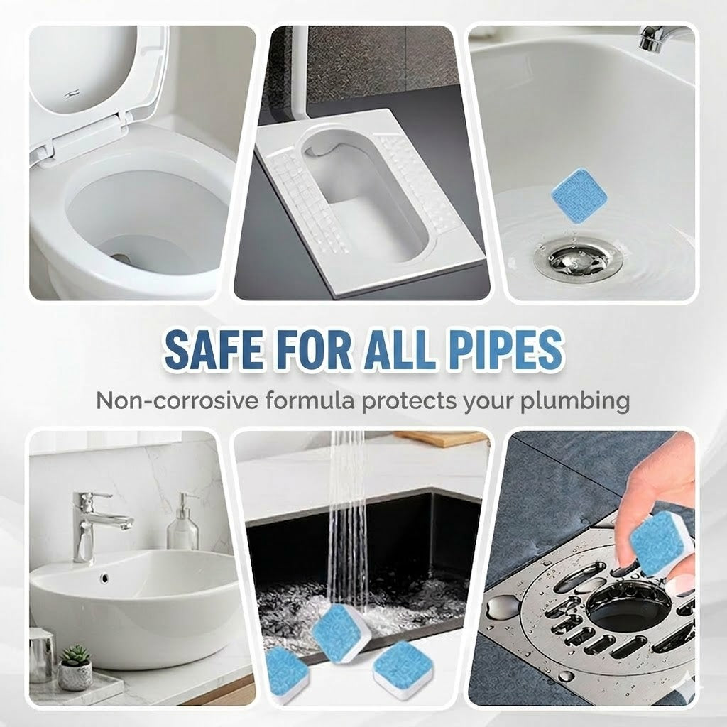 🚽 Fast-Acting Drain Clog Remover Tablets – Suitable for Kitchens, Bathrooms, and Drains