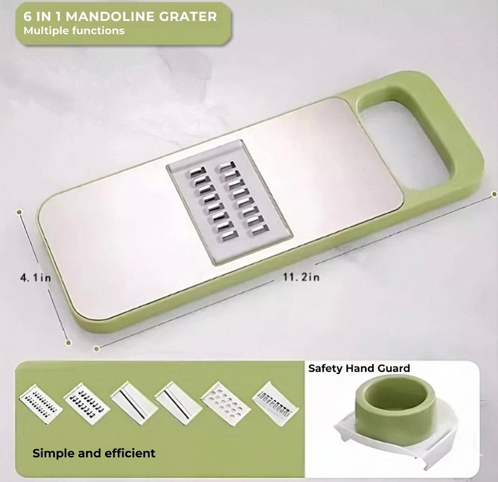 6-in-1 SafePrep Mandoline Slicer & Grater