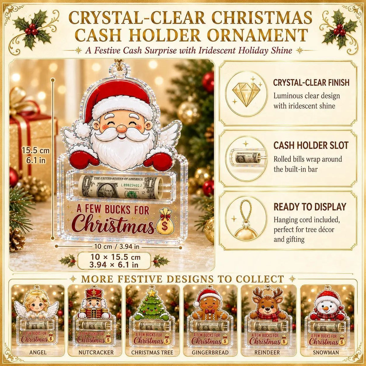 Crystal Clear Christmas Tree Ornaments